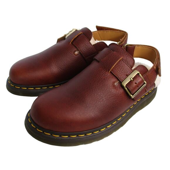 New DR. MARTENS Jorge II Faux Fur Lined Leather Slingback Mules Unisex M8 / W10 - Picture 1 of 10